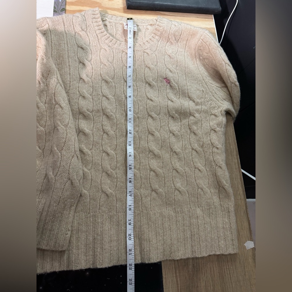 Women's Vintage Abercrombie Cream Knit Sweater size large. 100% Wool. - Picture 10 of 11